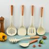 Nordic Style 4-Piece Silicone Kitchen Tool Set with Wooden Handles