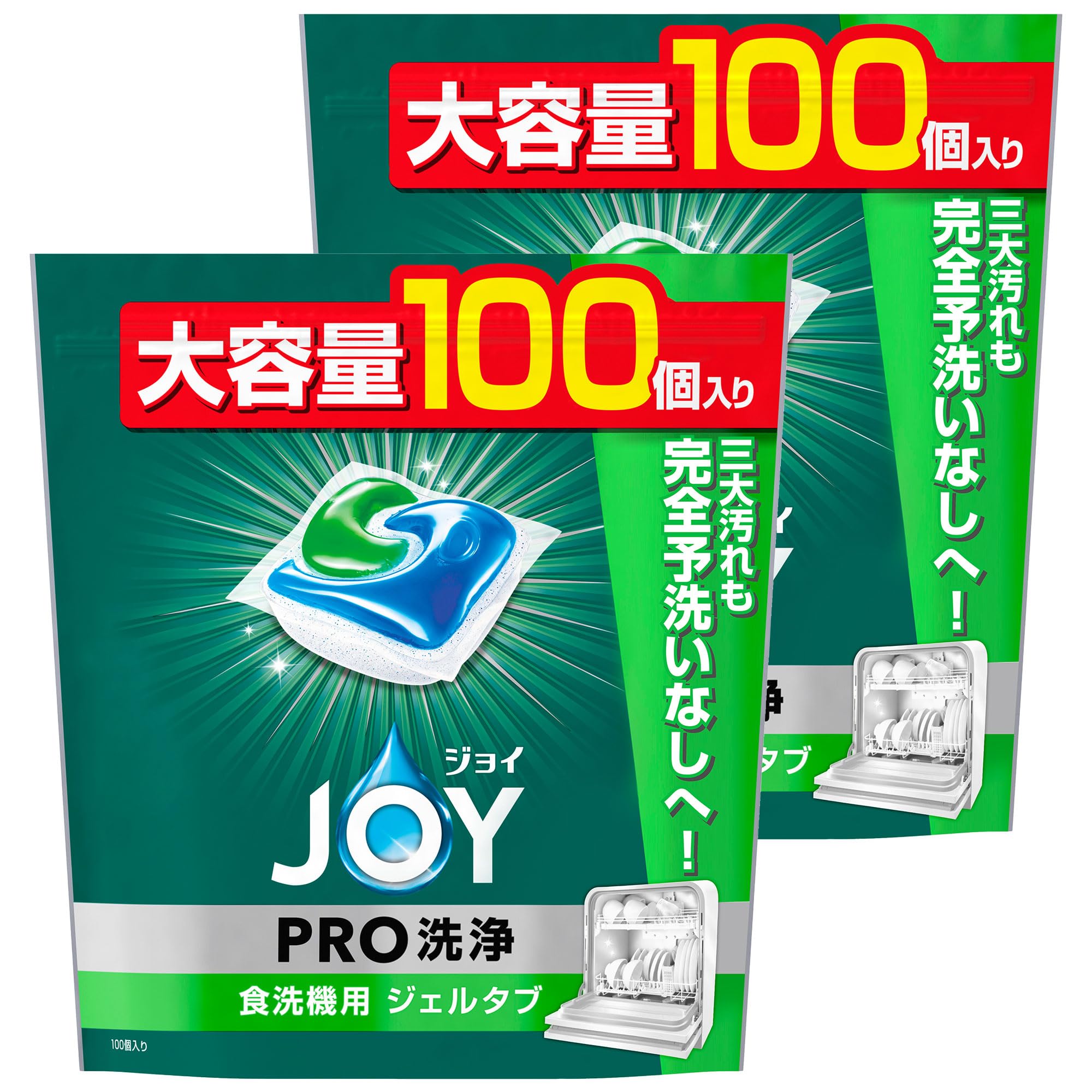

в Joy Gel Tab PRO W Дезинфицирующее моющее средство для посудомоечной машины 100 шт. x 2 пакета [Продается в коробке] [Большая емкость]