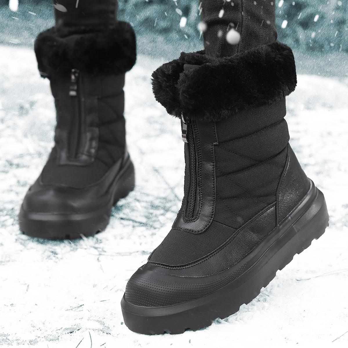 

TUINANLE Зимние ботинки Плюшевые теплые ботильоны для женщин Зимняя обувь Хлопковые ботинки Женская женская зимняя обувь Ботильоны 39 чёрный