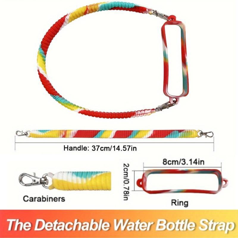 Gradient Color Water Bottle Handle Sling Strap Soft Silicone Water Cup Hanging Rope Sleeve For Most 8-40Oz Bottles Accessories