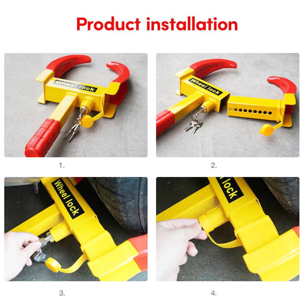 Industrial Grade Anti Theft Car Wheel Lock Clamp Boot Tire Claw Trailer Auto Car Truck Towing Vehicle Accessories