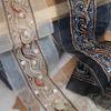 7CM Wide Ethnic Organza Beaded Embroidery Lace Trim for DIY Clothing, Belts, and Headwear