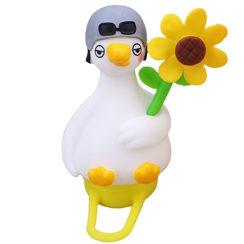 1Pcs Novelty Little Duck Windmill Ornament Bike Handlebar Decoration With Stretchable Strap For Motorcycle E Bike Road Bike
