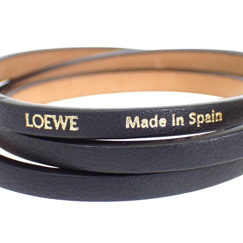 Loewe J242TWLX03 S pulseira preto Pele de bezerro/Latão Mulher
