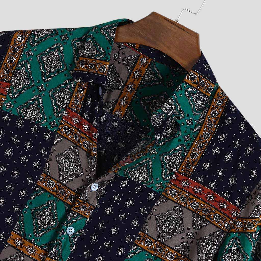 Ethnic Style Print T Shirt,Donci Beach Button Short Sleeved Tees Fashion Lapel Casual Sports Summer New Mens Tops Ethnic Style Print T Shirt,Donci Beach Button Short Sleeved Tees Fashion Lapel Casual Sports Summer New Mens Tops