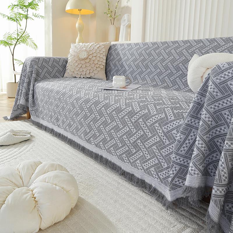 Scandinavian Style Simple Solid Colour Sofa Cover Cloth Four Seasons Universal Sofa Towel Full Cover Universal All-inclusive Sofa Cover