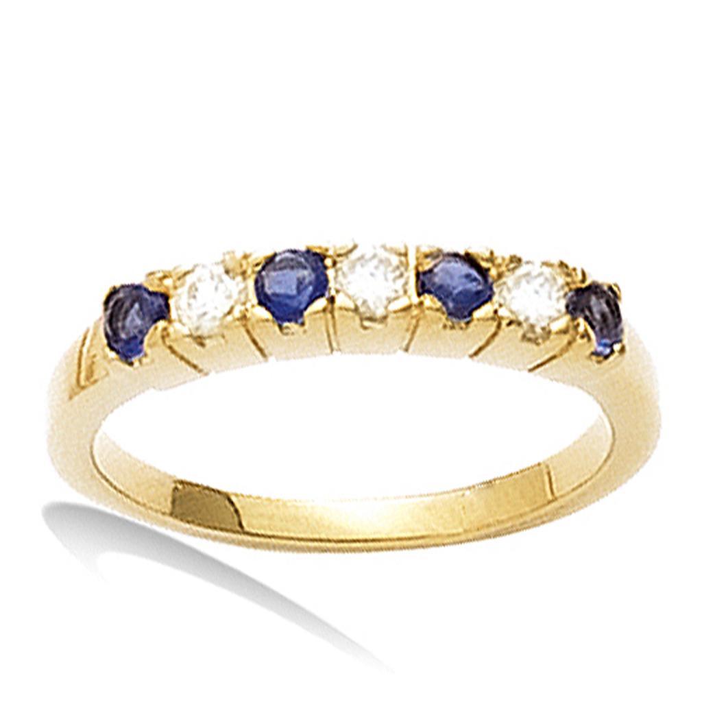 Gold Plated Wedding Band 'Pour La Vie' Golden White Sapphire - 3 Mm