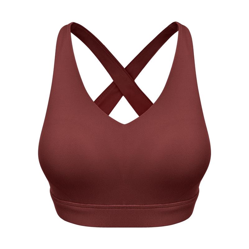 

Женский амортизирующий нюдовый бюстгальтер для йоги Lulu – Летний цельный спортивный фитнес-жилет с красивым дизайном спины. M