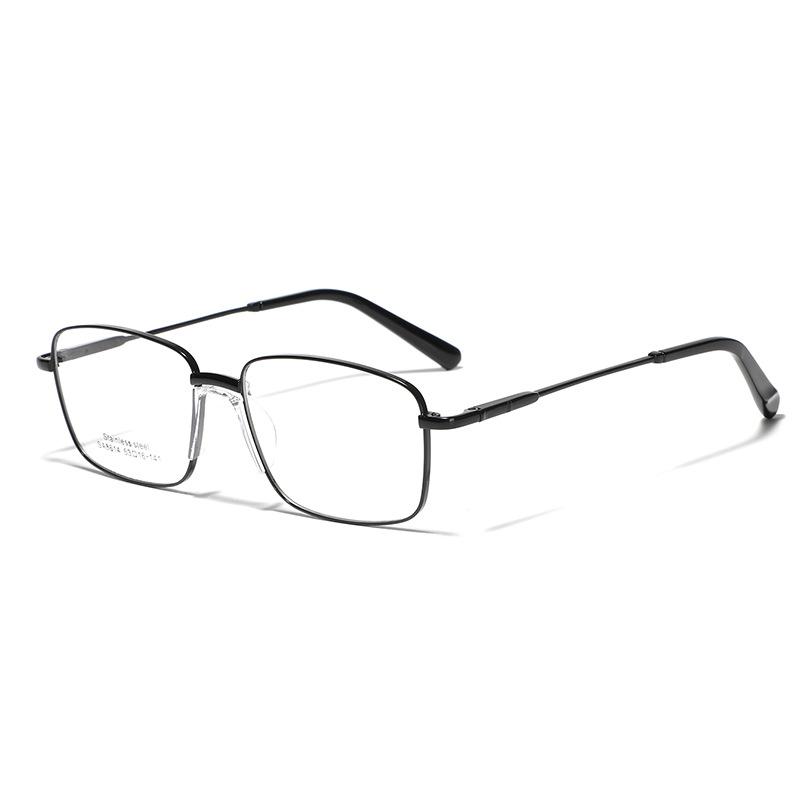 

Очки Металлическая квадратная простая оправа Простые очки Женские седловидные носовые упоры Плоские очки Мужские чёрный