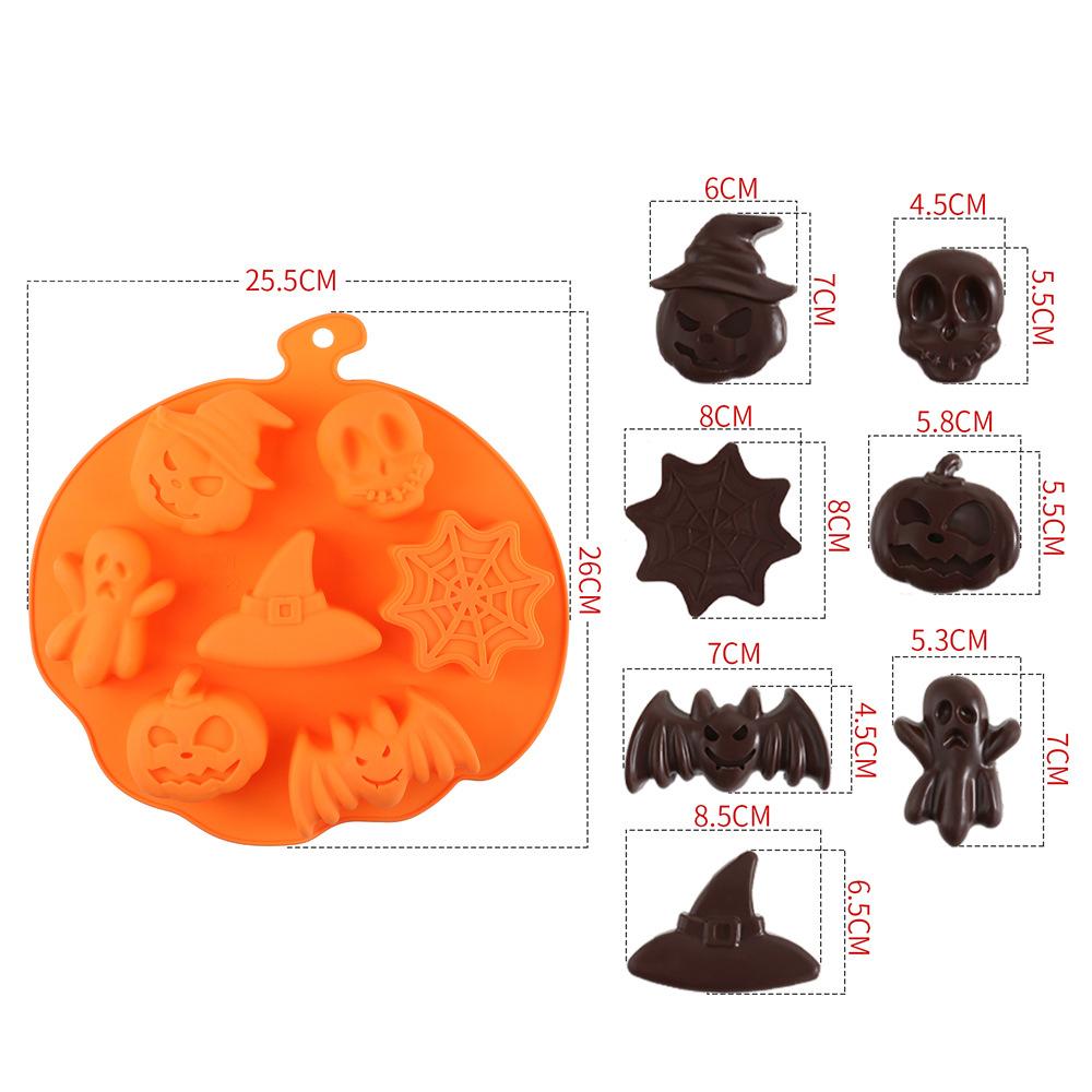 Halloween Chocolate Mold Halloween Pumpkin Skeleton Bat Ghost Design Silicone Cake Mould Kitchen Supplies Dessert Tools