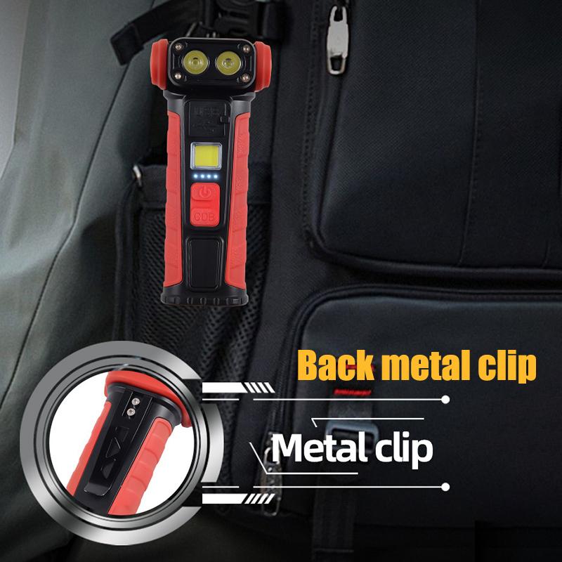 Magnetic Cob Work Light - Super Bright Flashlight With Pen Clip Multi-Functional Outdoor Night Emergency Maintenance Light