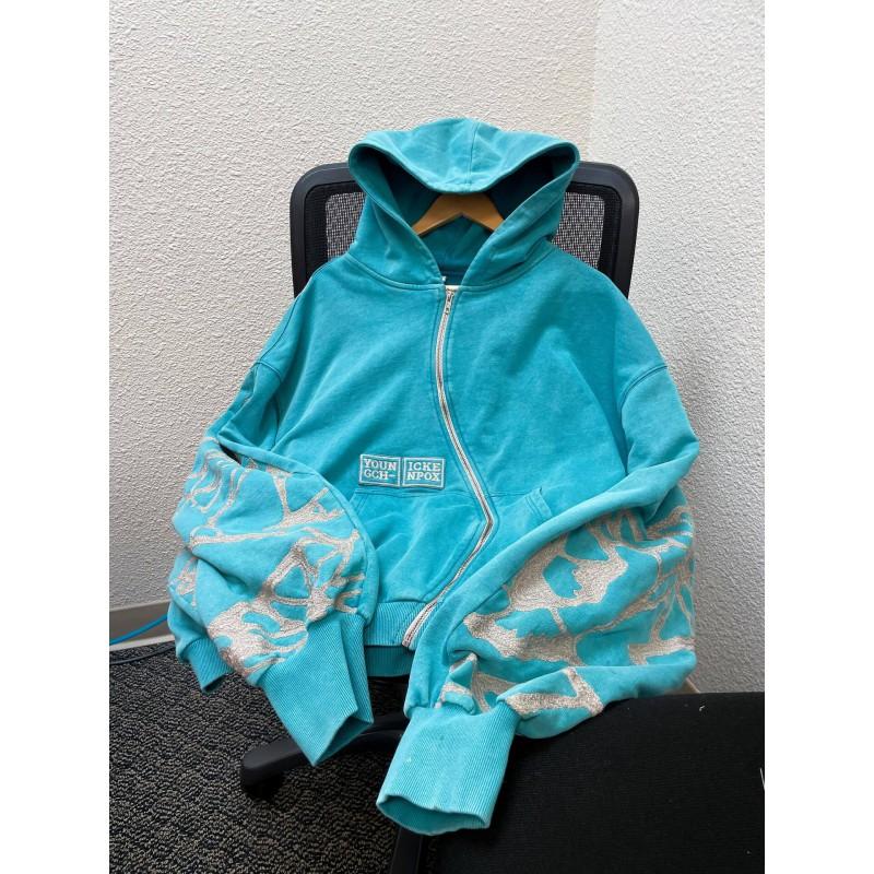 Unisex Oversized Hooded Zip-Up Sweatshirt With