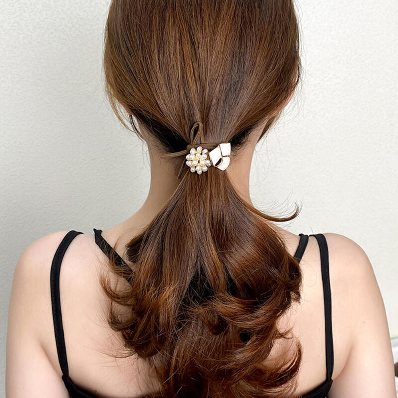 Enamel Marble Pearl Flower Hair Band 6P SET