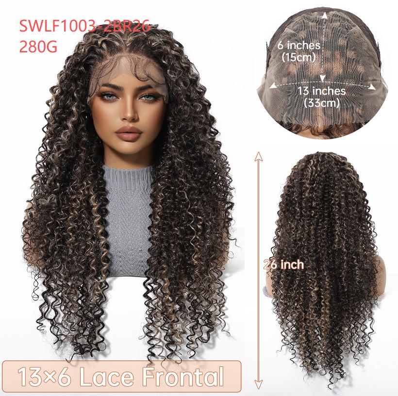 Latin Curly Lace Front Wig, Long 13x6 Large Hand-Tied Full Cap with Casual Parting