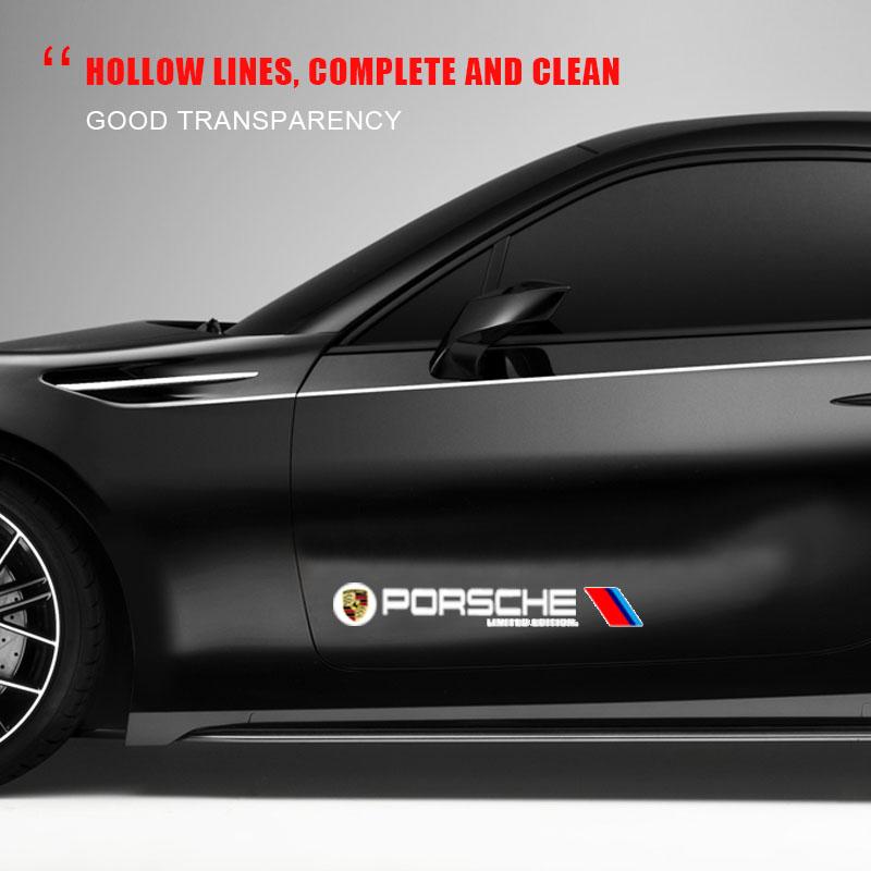 2pcs Auto Side Body Sports Sticker Decals Car 3D Stickers Car Accessories  For Porsche 911 918Spyder 928 944 968 Boxster Cayenne Macan Panamera