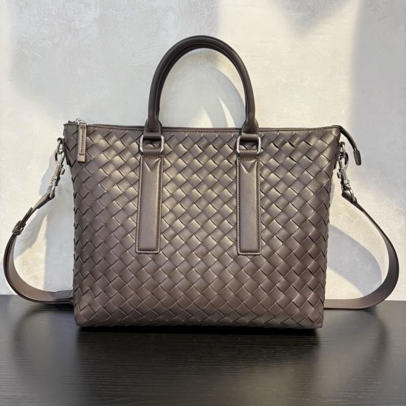 Pravá kůže Tkaná Velkokapacitní Aktovka Tote Bag Pánská Dámská Business Cestování Rameno Crossbody