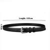 Women's Belt Fashion Pin Buckle Thin Belt Genuine Luxury Soft Belt Women with Cargo Pants Jeans Belts Black PU Leather Belt