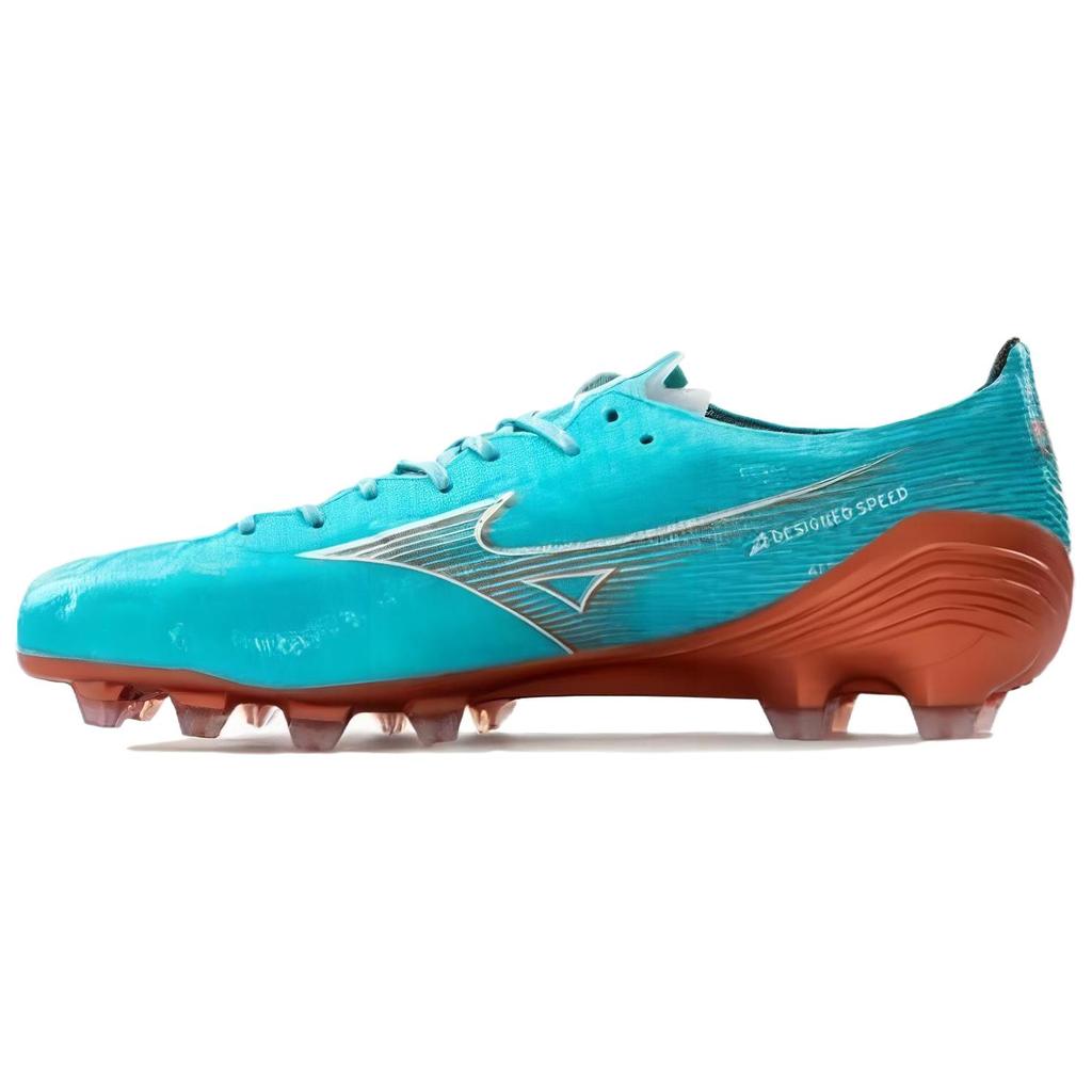 Mizuno Alpha Naturrasen FG (Gummi Lange Stollen) Rutschfeste Strapazierfähige Leichte Fußballschuhe Herren Sneaker Blau Braun P1GA236225