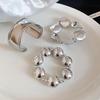 Three-piece Set European and American Irregular Wavy Round Bracelet Metal Wind Bracelet Personalized Niche Jewelry