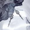 Dark Gothic Heart Bow Baroque Halloween Dangle Earrings