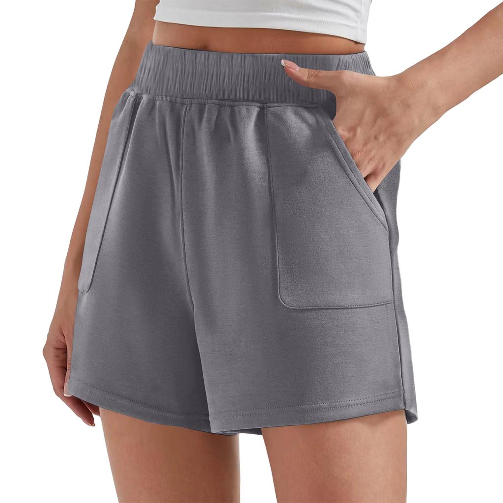 Women's Loose Fit Casual Athletic Shorts Elastic Waistband Side Pockets Lightweight Breathable Fabric Suitable for Outdoor Activities