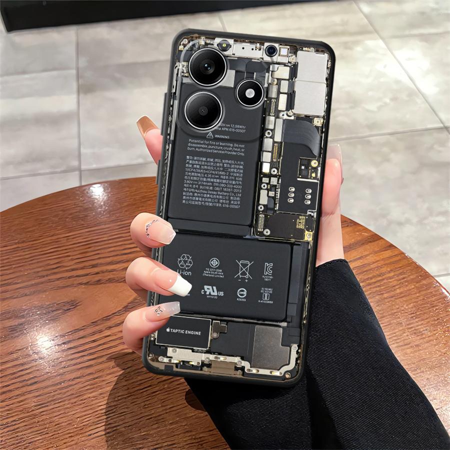 

Case for Xiaomi Poco C51 M3 M4 Pro F3 F4 F5 X3 X4 X5 C65 M5 C50 Soft Back Phone Cover Classic Motherboard Circuit Board Poco C51