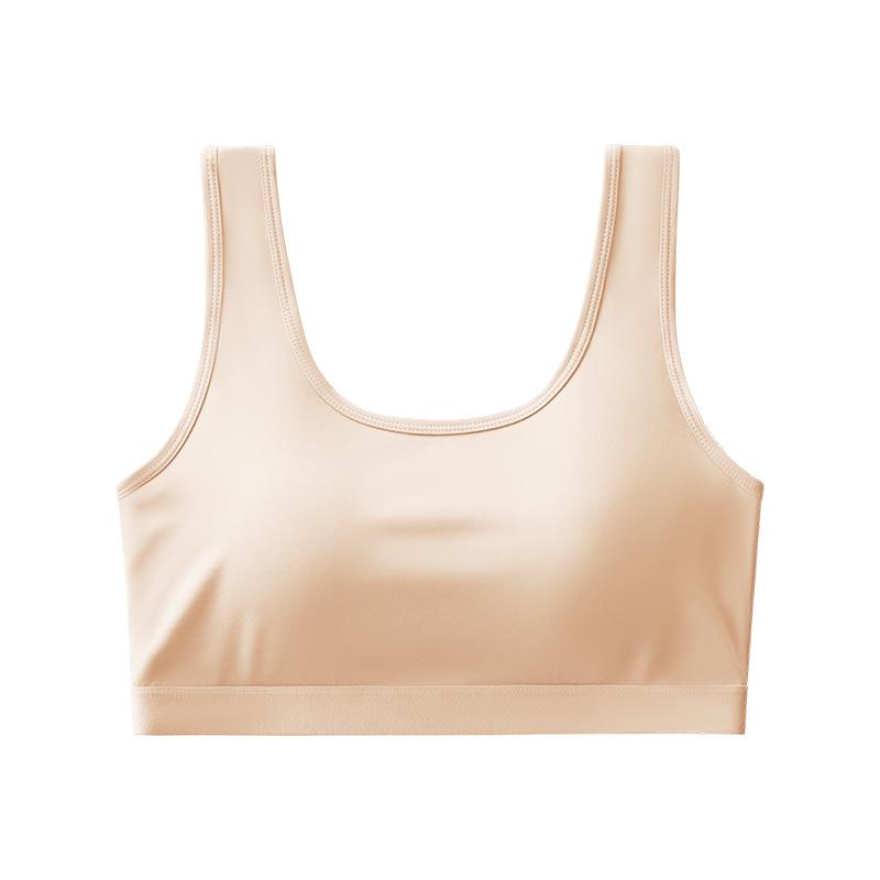 Pure Cotton Comfortable No Steel Ring Sports Vest Bra Fixed Cup with Chest Pad Sling Female Summer Gathering Beautiful Back Chest Wrap