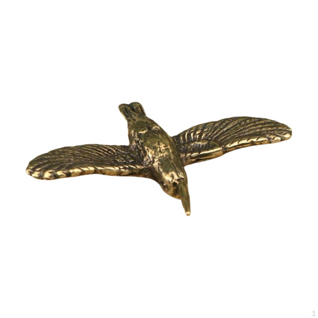Brass Bird Statue Miniature Figurine Creative Vintage Design Tabletop Souvenir Ornament Tea Pet