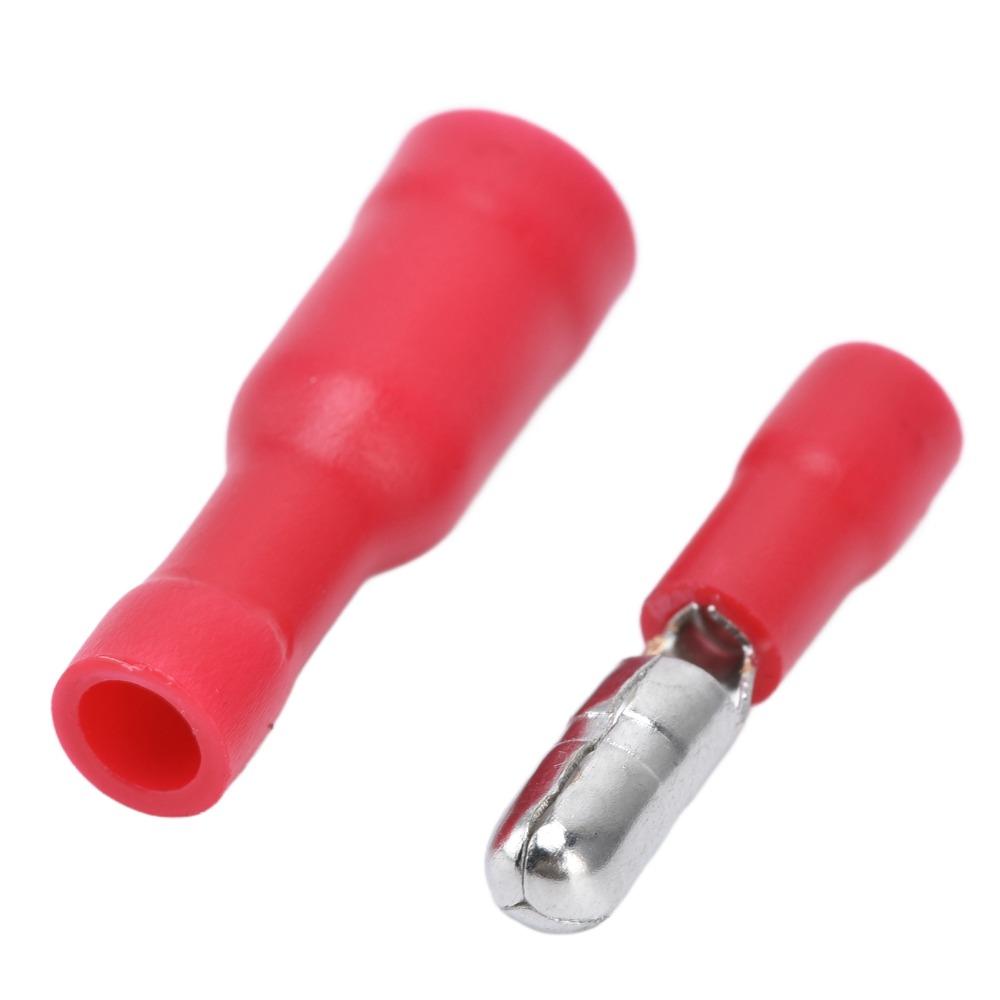 50 Pairs Durable Red Insulated Wire Terminals 22-16 AWG Quick Crimp Male Female Connectors Crimp Connectors Wire Joint