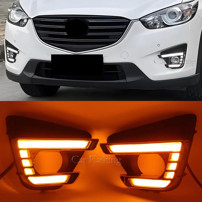 Luci Diurne DRL per Mazda CX5 CX-5 2012 2013 2014 2015 2016 Luce Diurna a LED con Indicatore di Direzione Lampada Fendinebbia Paraurti Anteriore