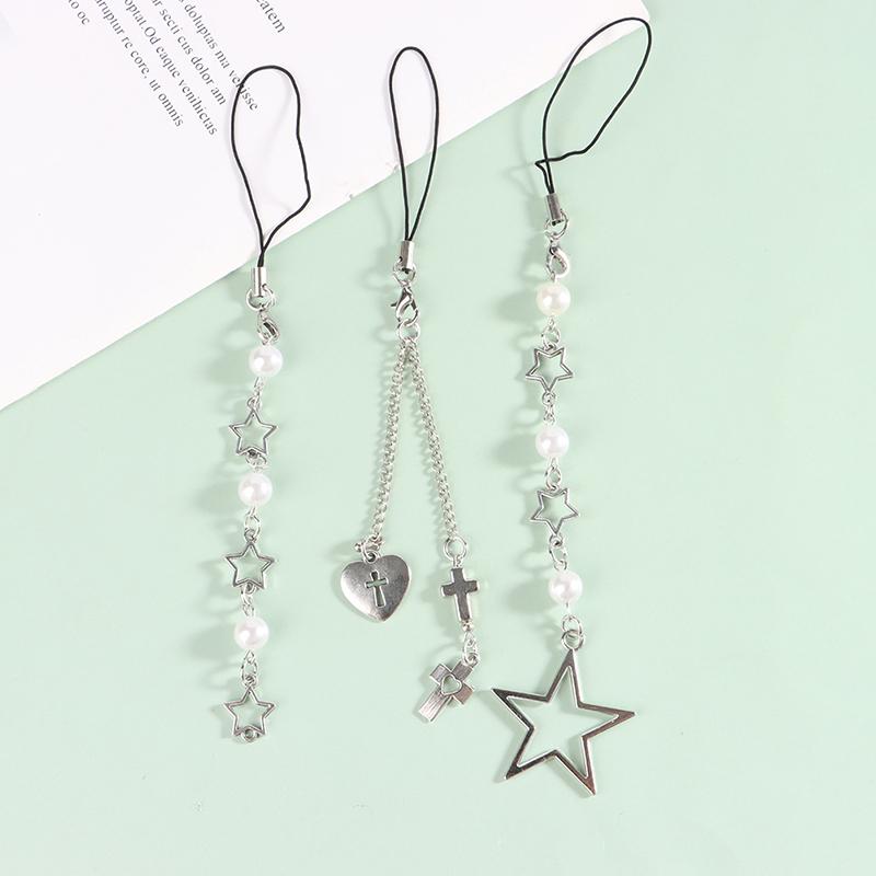 Minimalist Phone Lanyard Cute Star Heart Cross Pendant Phone Strap Phone Charms Accessories