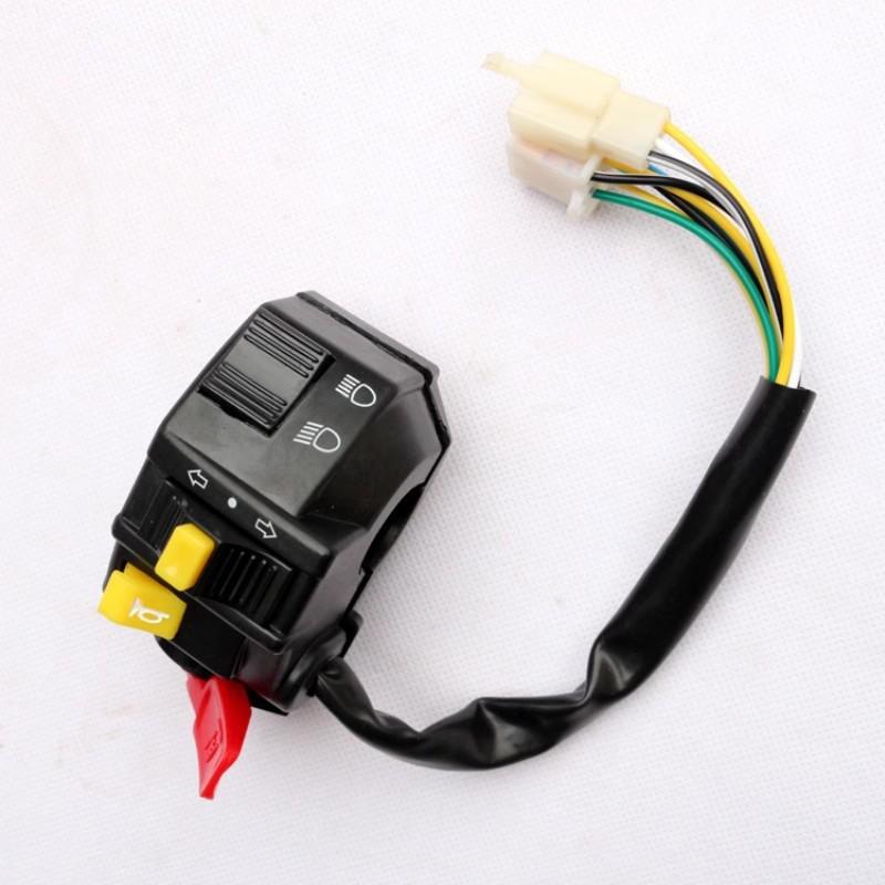 SJ110-E-F Motorcycle Handle Grip with Brake Lever, Horn, Start Button, Light, Turn Signal, and Headlight Switch