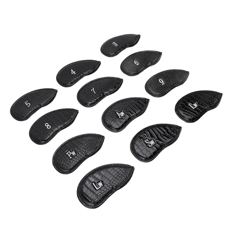 12Pcs Golf Club Cover PU Hook and Loop Fastener Smoother Touch Secure Fit Portable Golf Iron Cover f