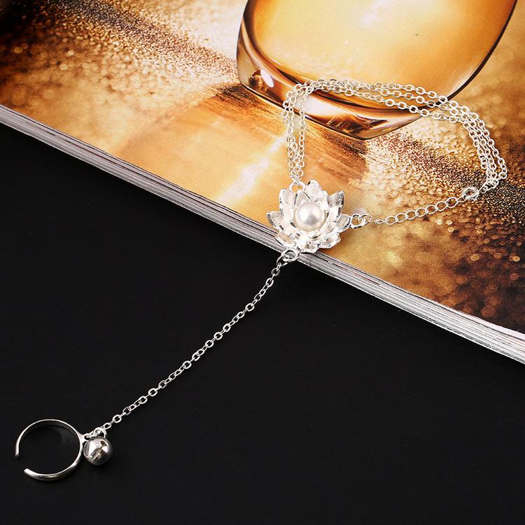 Zhu Xian Qingyunzhi Baguio Sad Flower Bracelet Ancient Clothing Hehuanling Lotus Bracelet Ring Integrated Women's Accessories