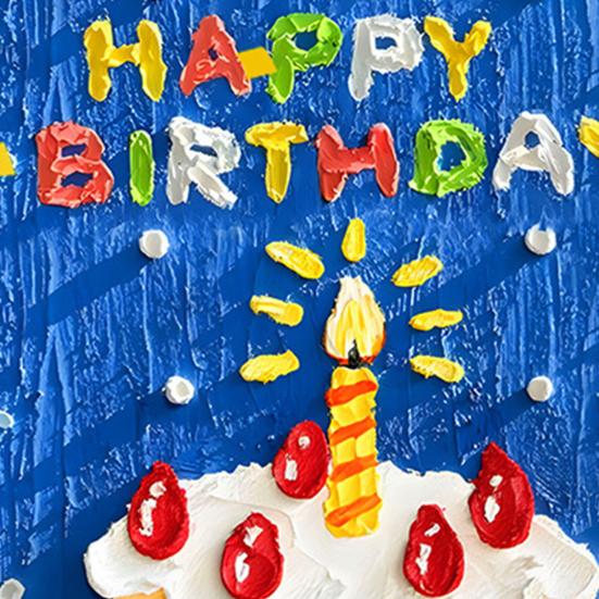 Happy Birthday Backdrop Decorations, Birthday Cake Pattern Hanging Background Sign for Boys Girls, Baby Shower, Birthday Party Supplies