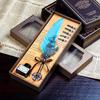 Retro Mechanical Calligraphy Feather Pen and Ink Set Glittering Quill Pen with Antique Dip Pen Metal Calligraphy Set with Ink