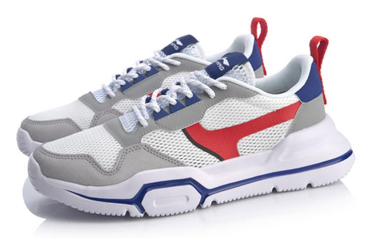 Li Ning Mark Lite Trendy Breathable Balance Low top Casual Shoes Unisex White AGCQ015-1