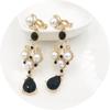 Vintage Long Rhinestone Ear Clips Without Ears Hole Earrings Temperament Crystal Pearl Clip On Earrings for Women Wedding Party