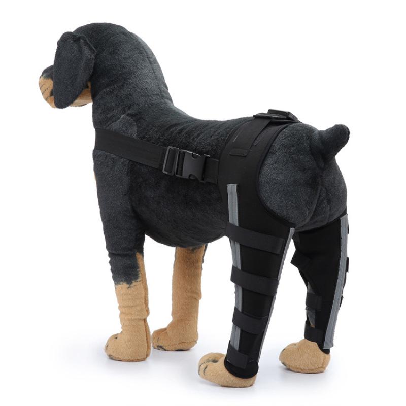 Pet Dog Knee Brace Adjustable Size Reflective Design Elastic Shoulder Strap Hind Legs Protective