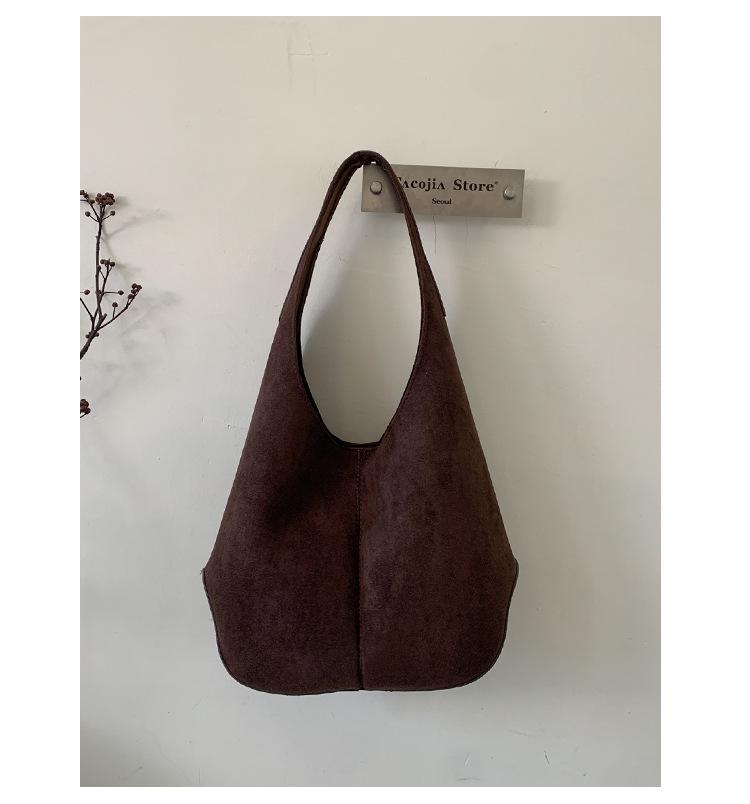 Autumn and Winter Suede Underarm Bag Women's 2025 New Fashion Korean Retro Casual Large Capacity Shoulder Tote Bag