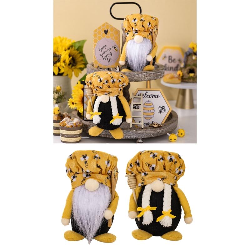 Bees Festival ChefsHat Gnome Ornaments Party Decorations Ornaments Supplies for Bedroom Dormitory Decorations