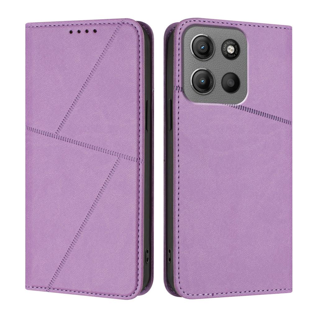 For Motorola Moto G15 4G Wallet Case Magnetic Closure Leather Flip Phone Cover with Stand