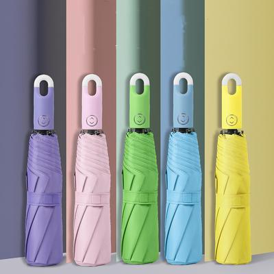 Ringspänne Automatiskt paraply Enkelt Kreativt Bärbart Solskyddsmedel Anti-ultraviolett Soligt Och Regn, hopfällbart paraply med dubbla ändamål