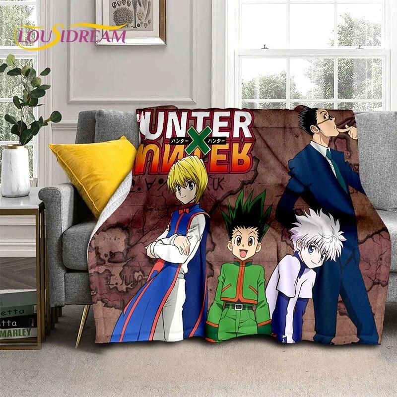 Cartoon HD HxH Anime Hunter×Hunter Blanket,Soft Throw Blanket for Home Bedroom Bed Sofa Picnic Travel Office Cover Blanket Kids