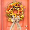 Fall Bows - Thanksgiving, Autumn Leaves, Buffalo Plaid & Burlap, White, Black, Orange - Front Door, Indoor/Outdoor Wall Decor - 10 Pack