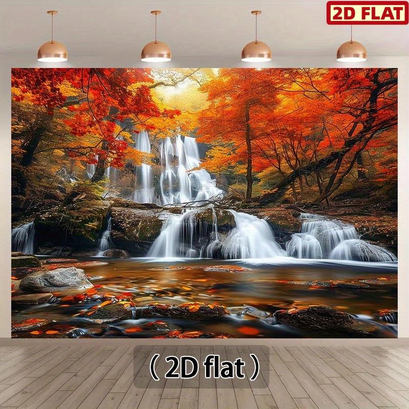 2D Plane 1 Piece with Autumn Leaves and Waterfall Background Suitable for Parties Weddings and Birthdays