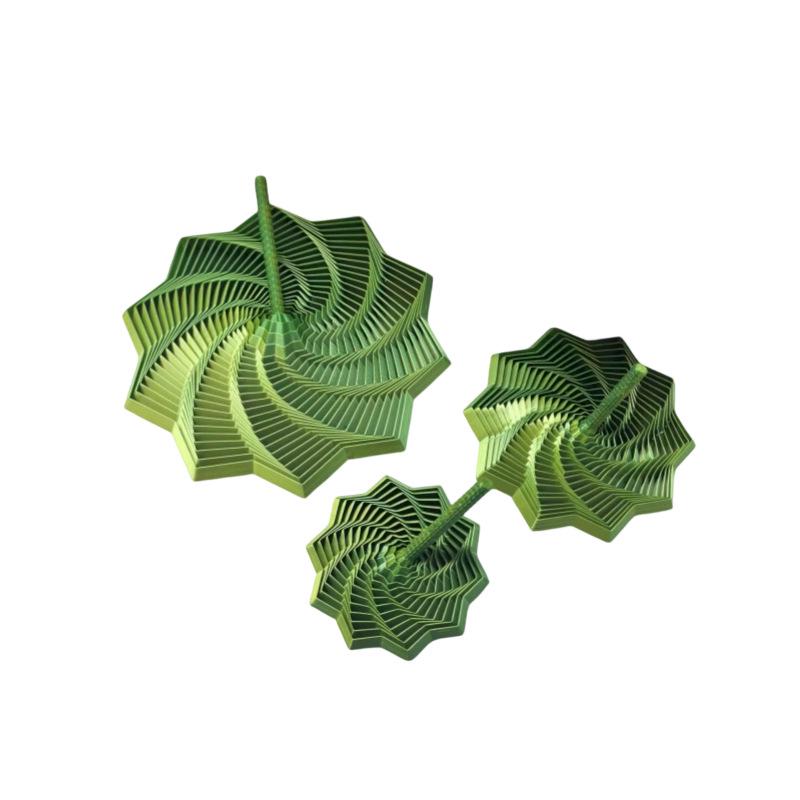 3D Printed Radish Tower with Handle: Decagonal Star Telescopic Spiral Ornament