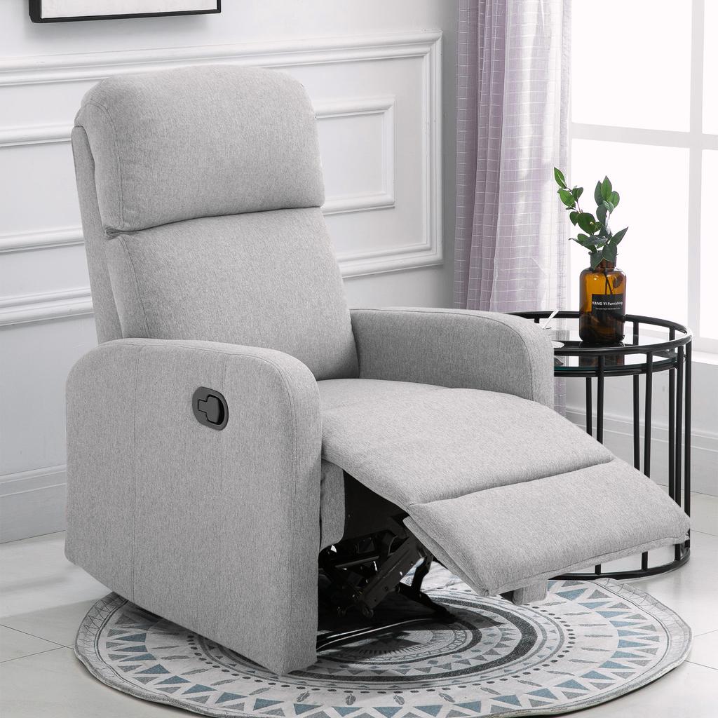 Reclining Relax Armchair Up To 168 Degrees With Footrest 67x83x107 Cm Gray