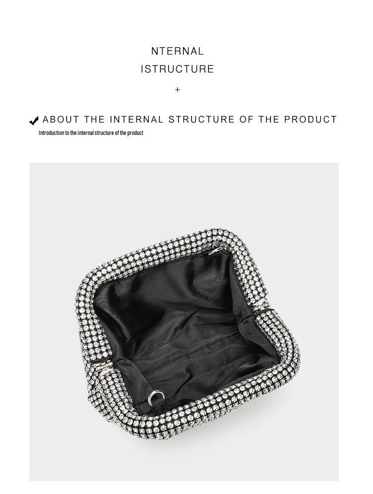 2024 Women's Rhinestone Evening Handbag: Diamond-Studded Clutch and Flashy Crossbody Bag