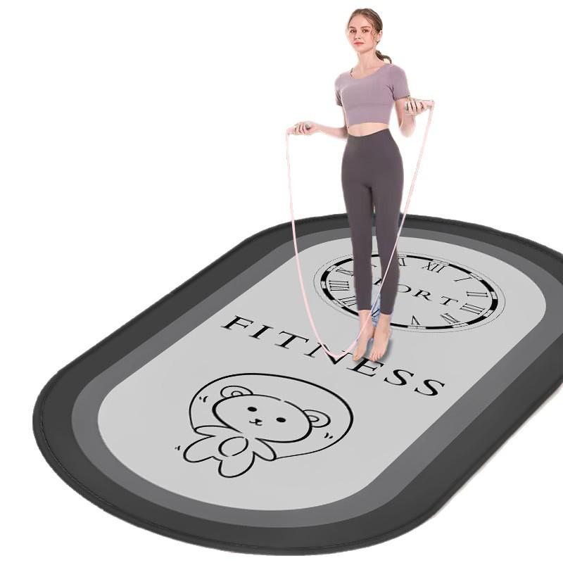 Thick Oval Diatom Mud Shock Absorption Fitness & Yoga Mat - Non-Slip, Dirt-Resistant, Sound-Insulating Jump Rope and Foot Pad